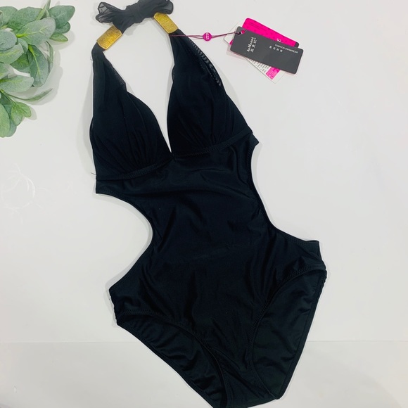 Other - AoManni | Black Halter Cut Out One Piece